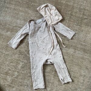 Floral Baby One Piece with Hat